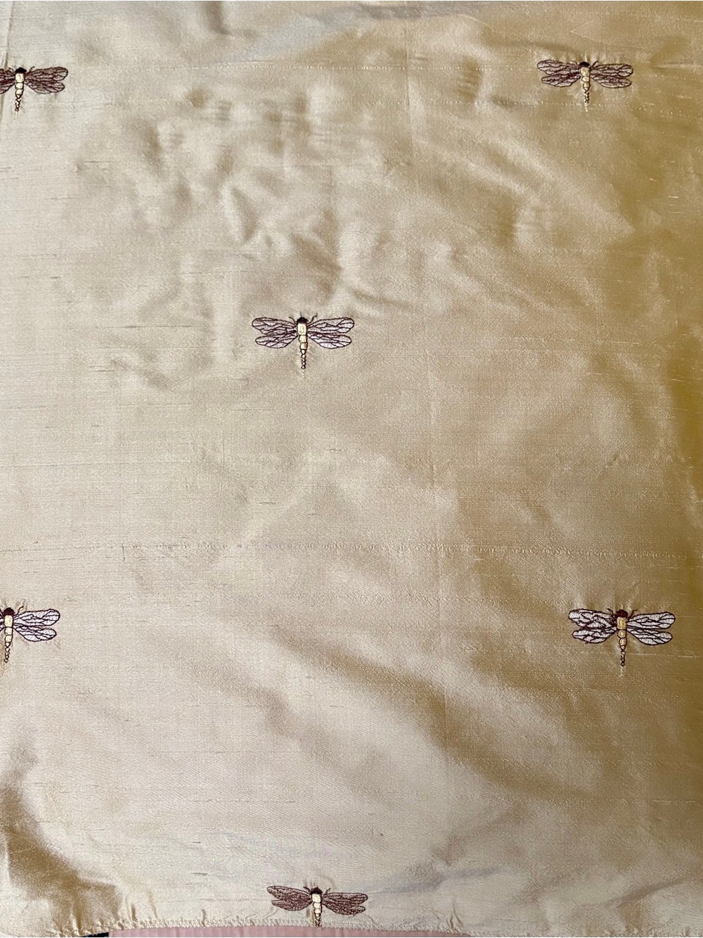 Vintage Kravet Couture embroidered dragonfly Silk fabric
